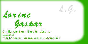 lorinc gaspar business card